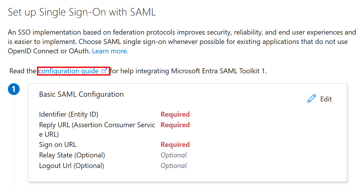 Entra ID SSO SAML Configuration